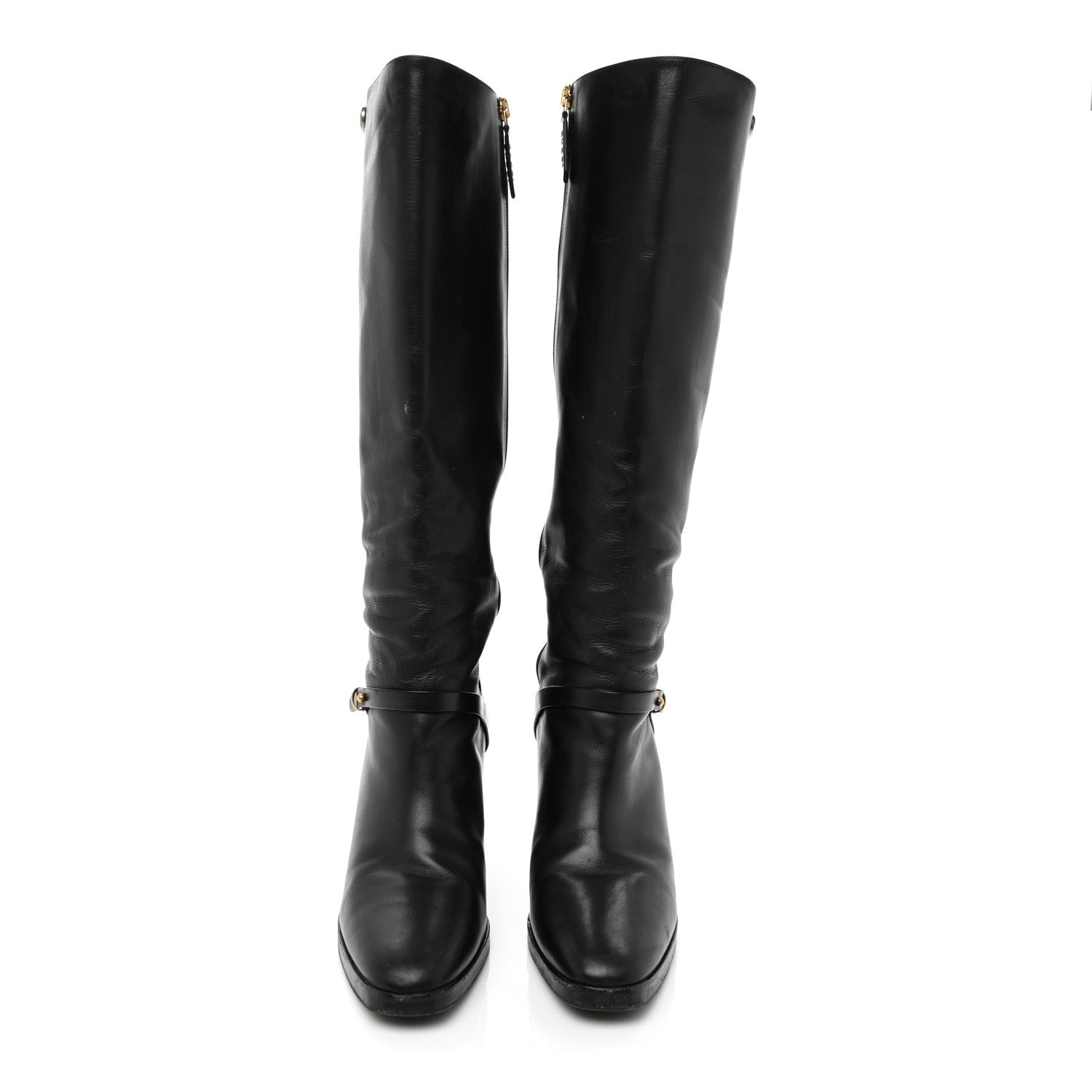 Gucci Calfskin Double G Knee High Boots 39 Black 2 of 15