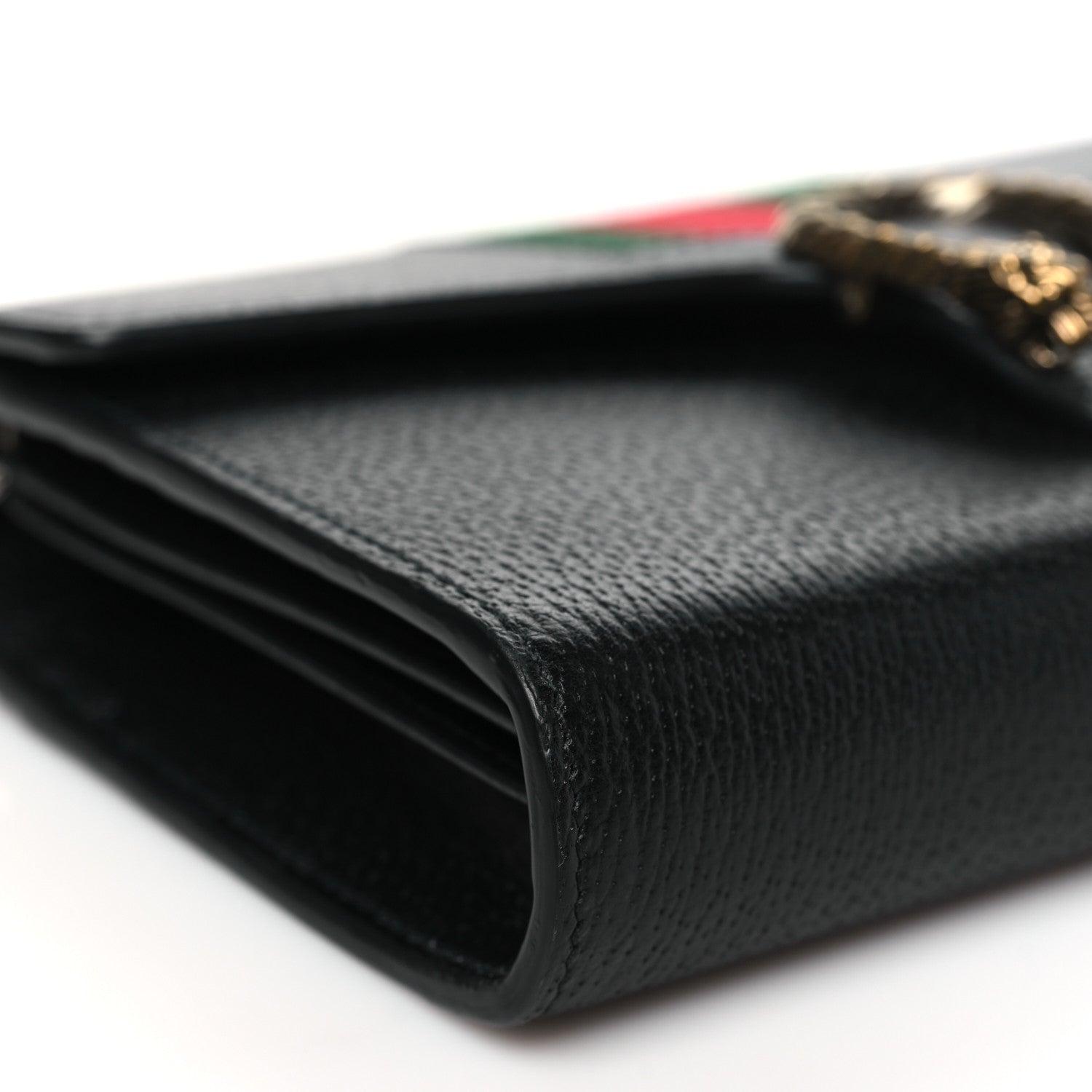 Gucci Calfskin Web Mini Dionysus Chain Wallet Black 9 of 11
