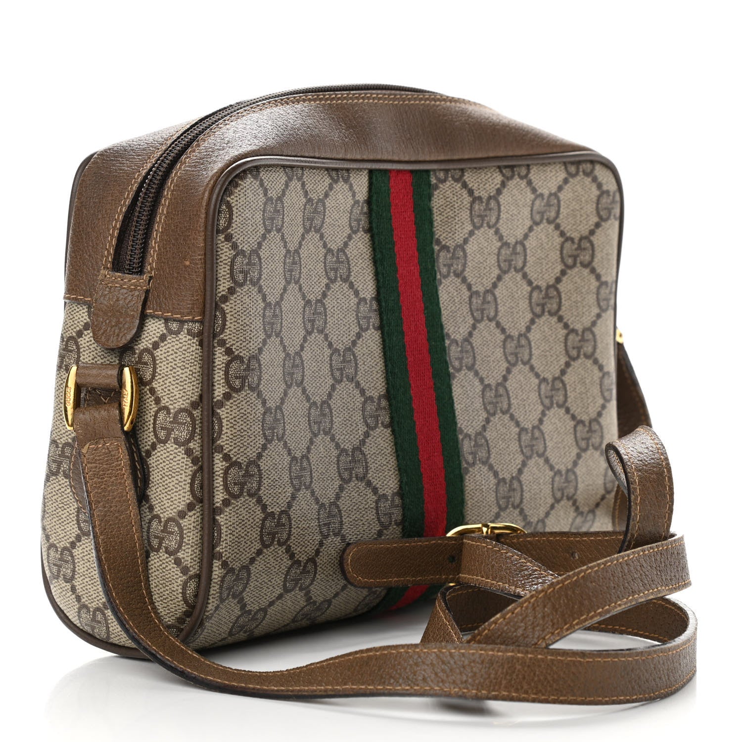 Gucci GG Supreme Monogram Web Small Ophidia Shoulder Bag Brown 3 of 11