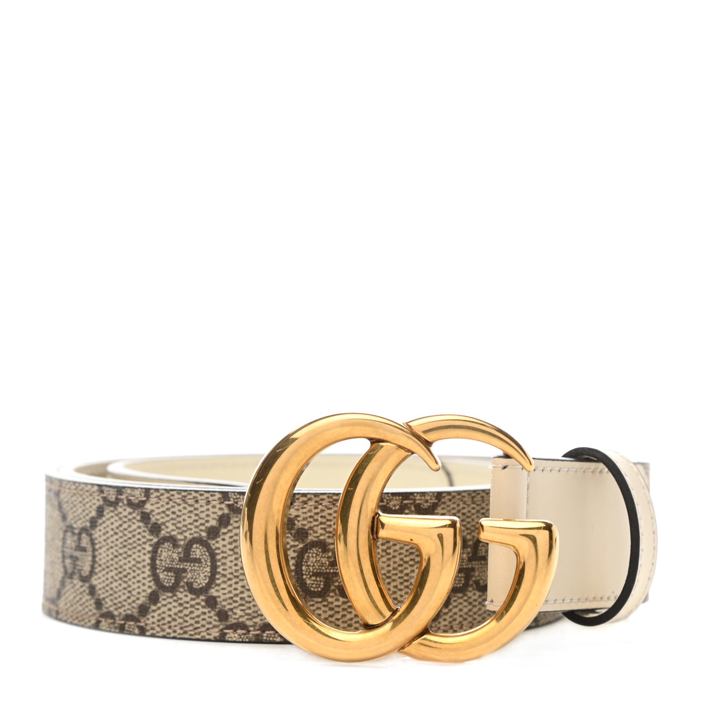 GG Supreme Monogram Matte Plutone Calfskin Double G 30mm Belt 90 36 Beige Ebony Mystic White