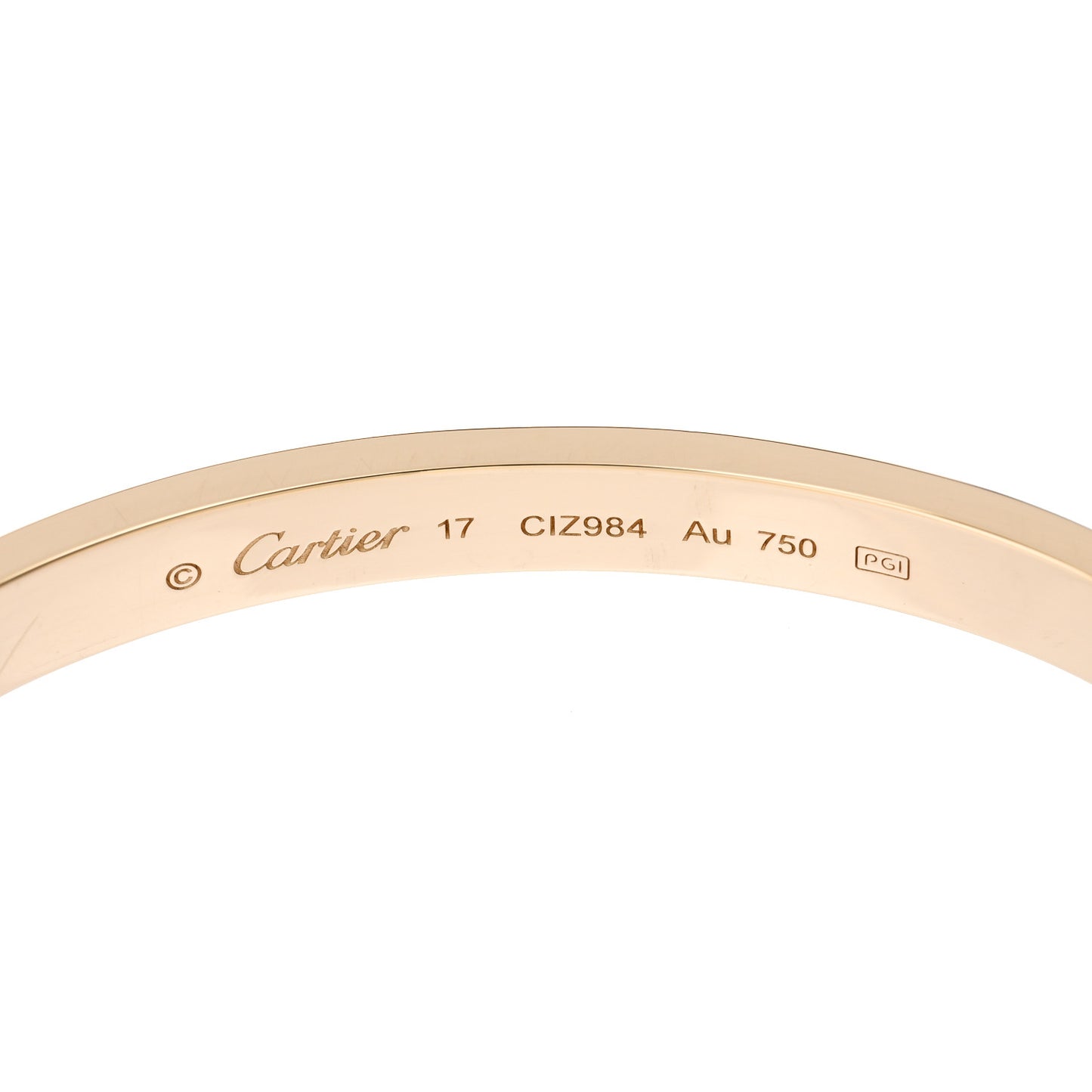 18K Yellow Gold LOVE Bracelet 17