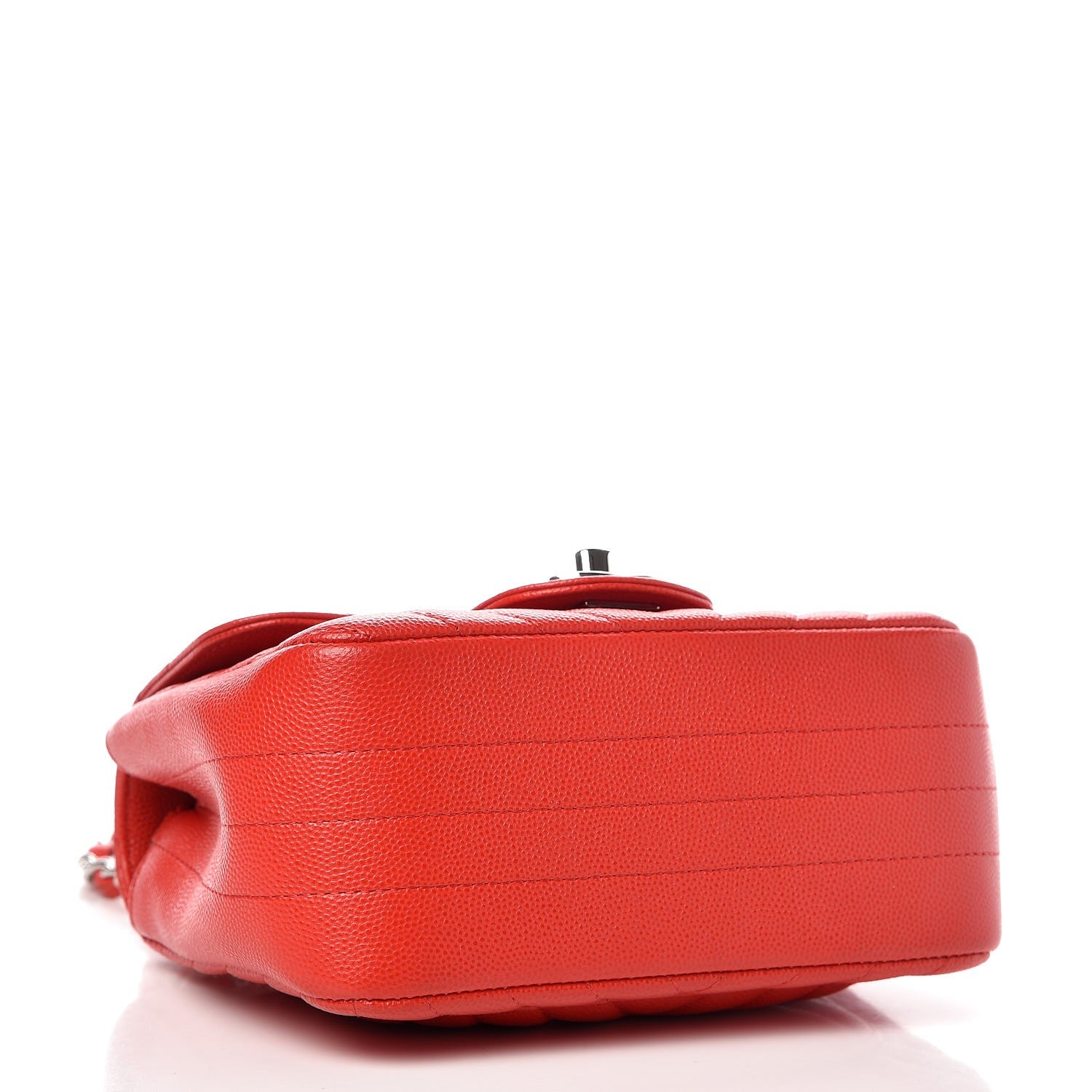 Chanel Caviar Chevron Quilted Mini Square Flap Red 4 of 7