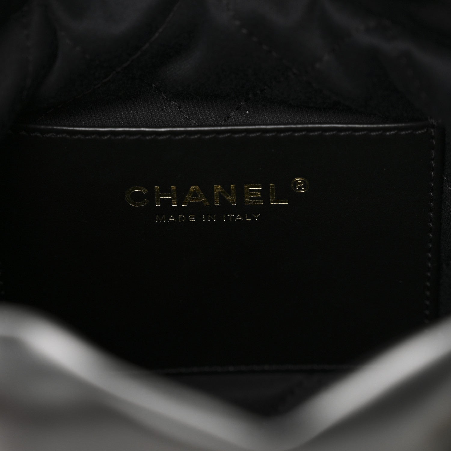 Chanel Shiny Calfskin Striped Mini Chanel 22 Black White 6 of 10