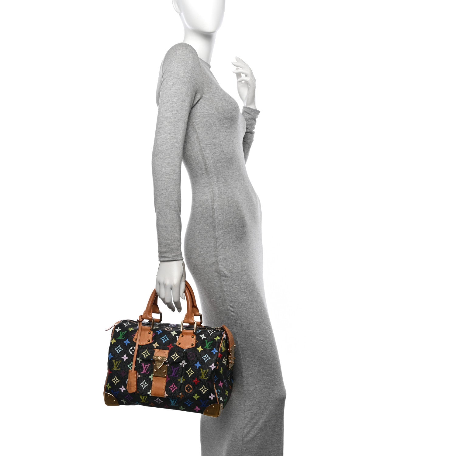 Louis Vuitton Monogram Multicolor Speedy 30 Black 2 of 10