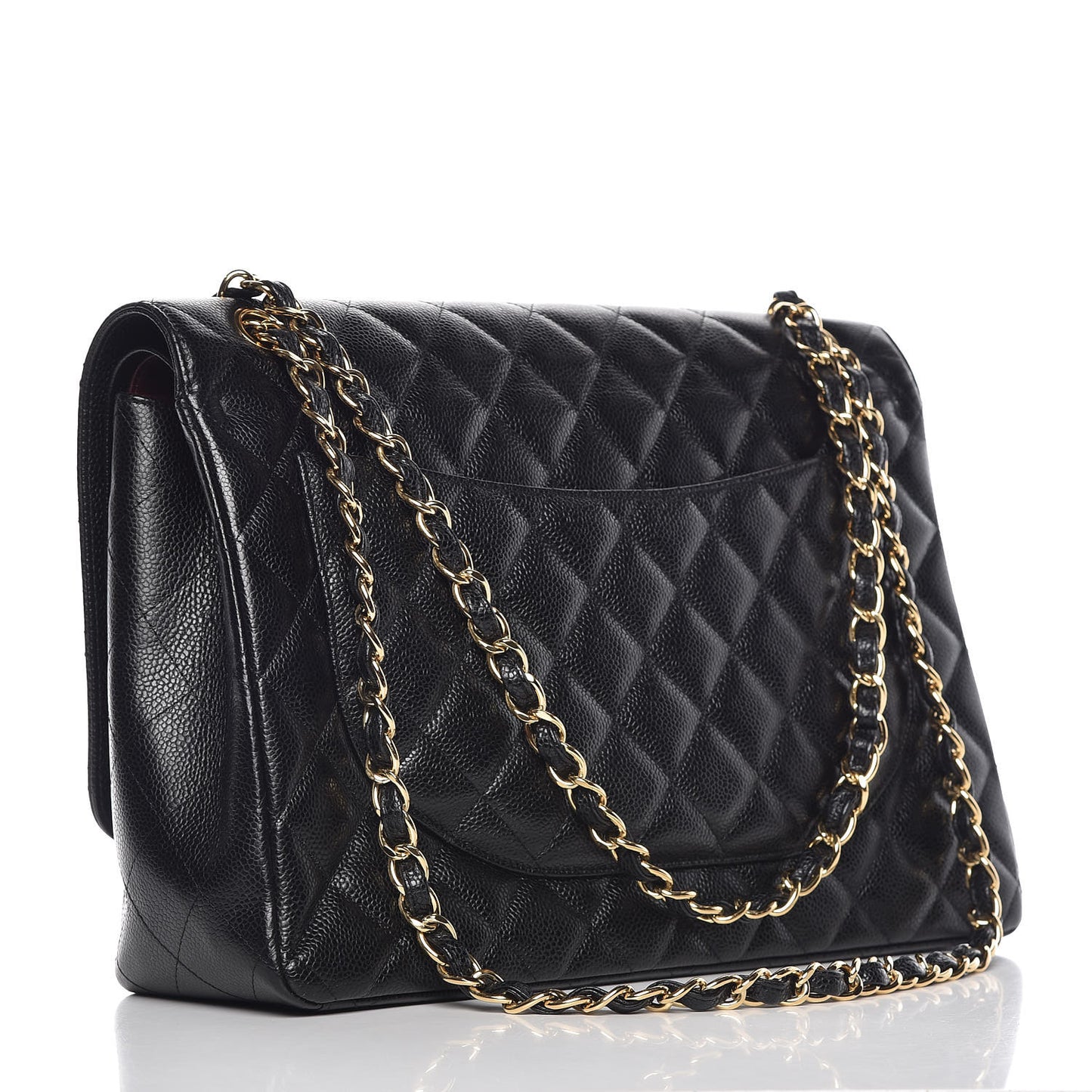 Caviar Quilted Maxi Double Flap Black