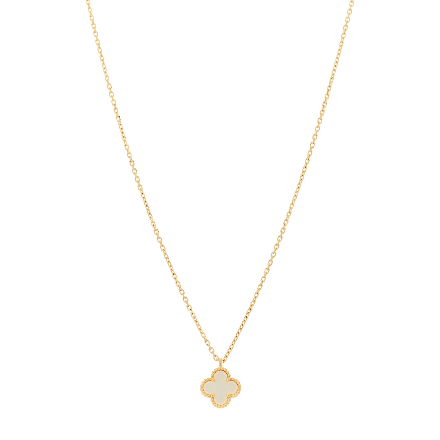 18K Yellow Gold Mother of Pearl Sweet Alhambra Pendant Necklace