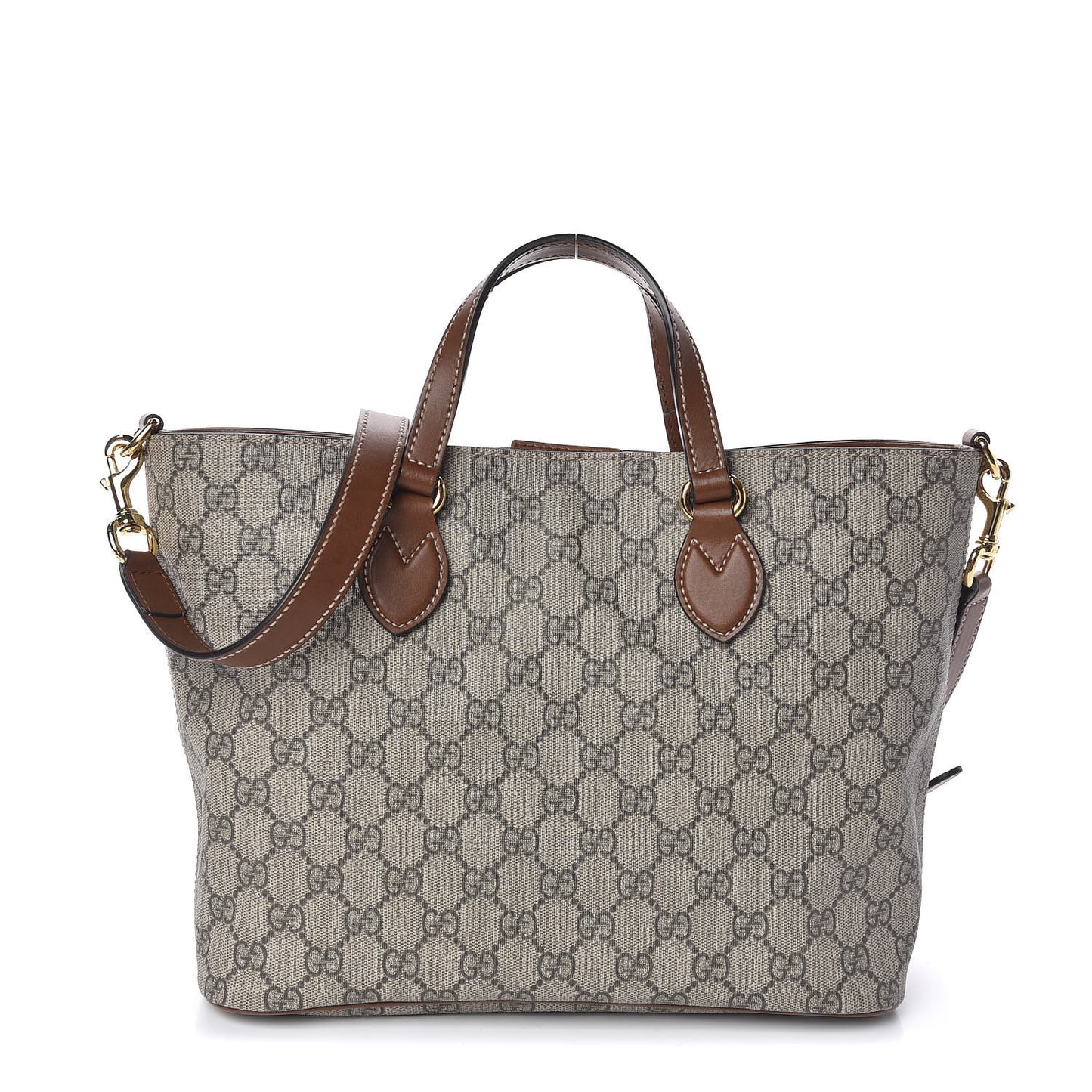 Soft GG Supreme Monogram Small Crossbody Tote Beige Cuir