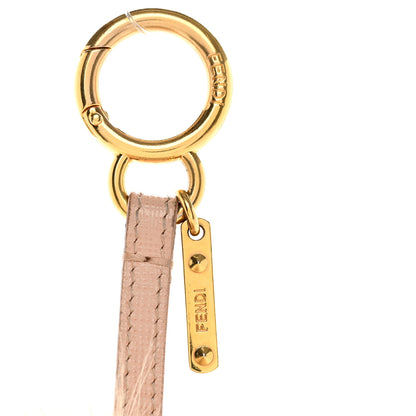 Fendi Fox Fur Vitello Elite Bi-Color Pom Pom Bag Charm Rosa Cammello Cipria 3 of 5