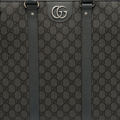 Gucci GG Supreme Monogram Textured Dollar Calfskin Large Ophidia Tote Bag Grey Black Graphite Grey 8 of 13