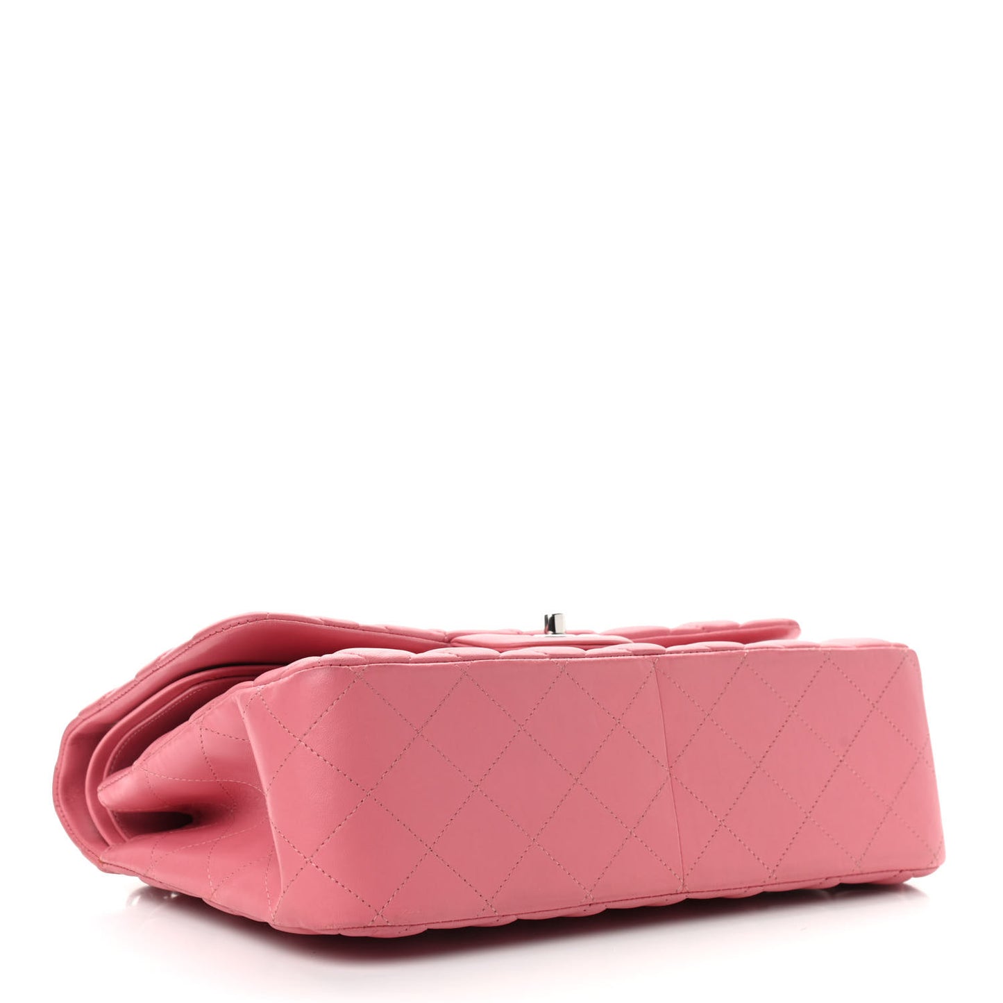 Lambskin Quilted Jumbo Double Flap Pink