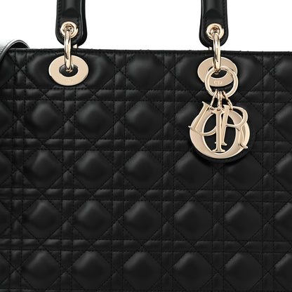 Christian Dior Lambskin Cannage Large Lady Dior Black 7 of 10