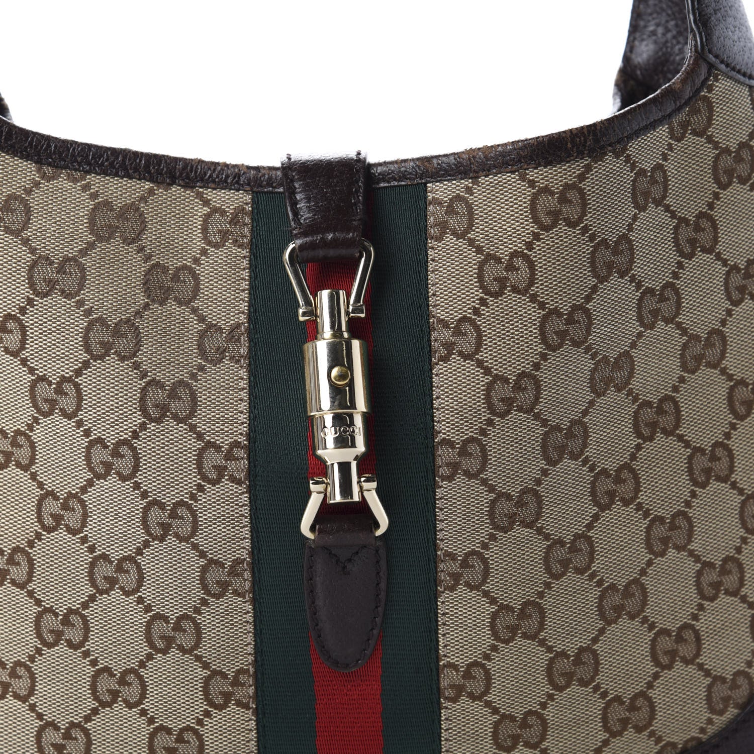 Gucci Monogram Web Jackie O Hobo Dark Brown 11 of 11