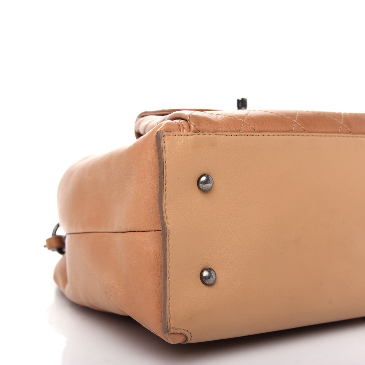 Calfskin Stitched Medium Urban Luxury Drawstring Backpack Beige