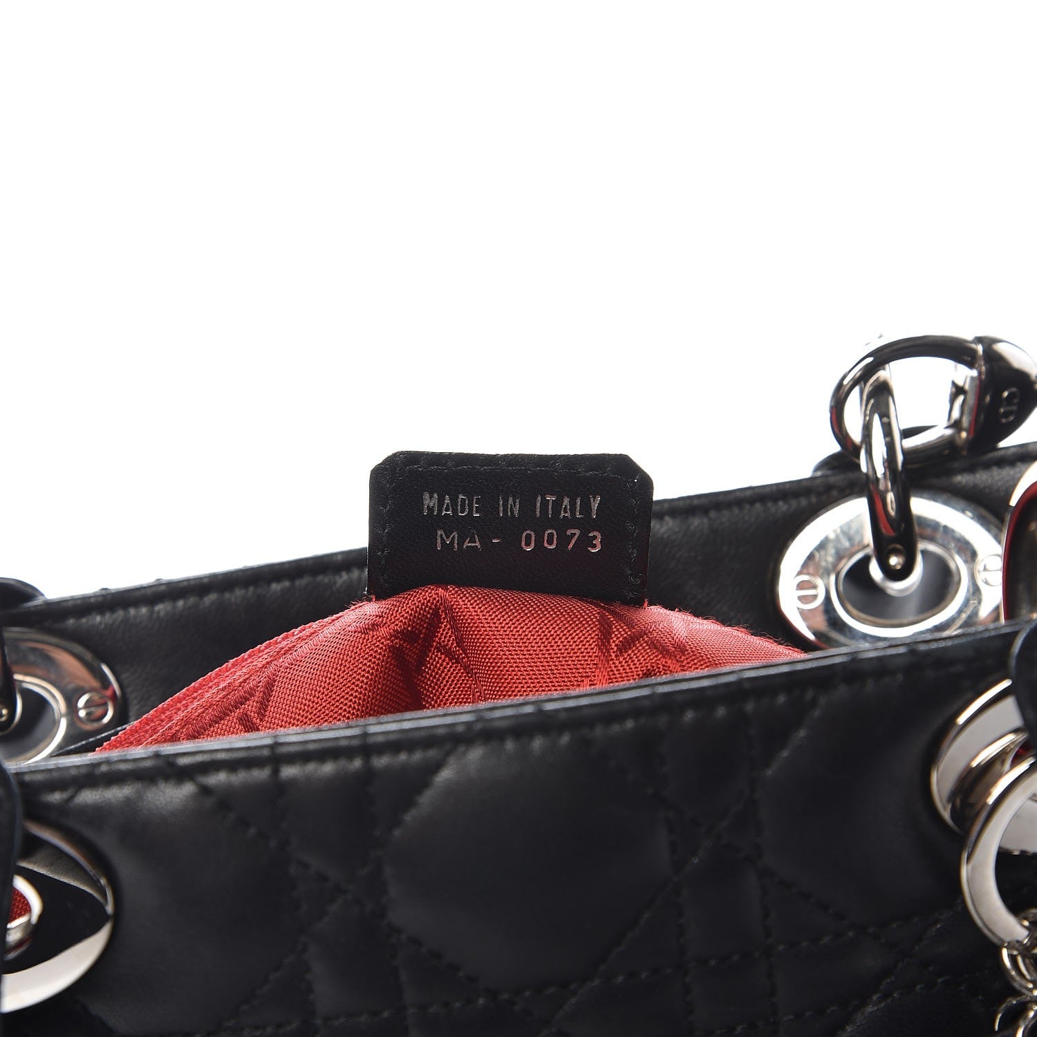 Christian Dior Lambskin Cannage Medium Lady Dior Black 6 of 7