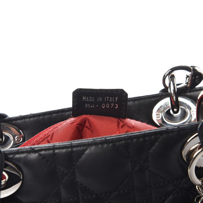 Christian Dior Lambskin Cannage Medium Lady Dior Black 6 of 7