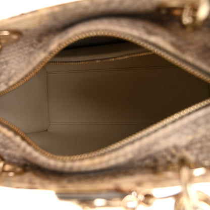 Christian Dior Metallic Snakeskin Medium Lady Dior Beige Gold 5 of 11