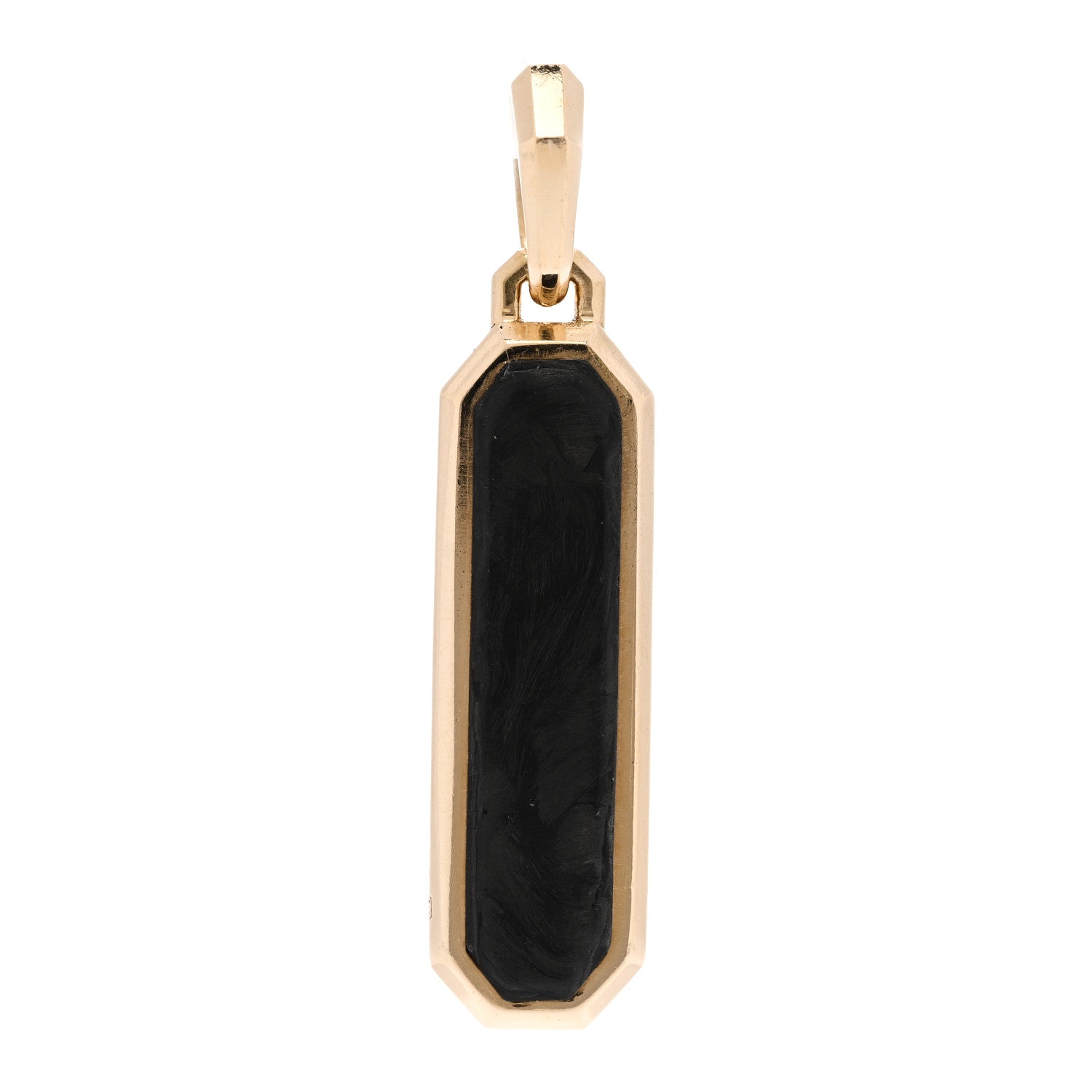 David Yurman 18K Yellow Gold Forged Carbon Ingot Tag Pendant 1 of 4