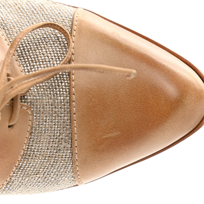 Christian Louboutin Canvas Calfskin Colorblock Pumps 35.5 Beige 11 of 12