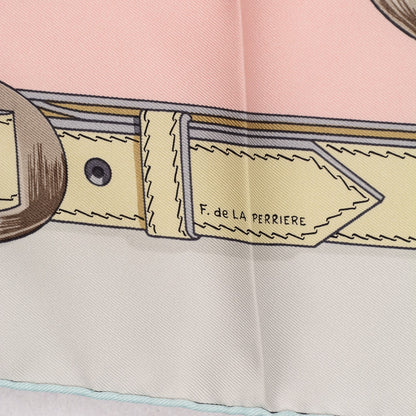 Hermes Silk Cuivreries Scarf 90 Rose Poudre Gris Perle Vert 3 of 5