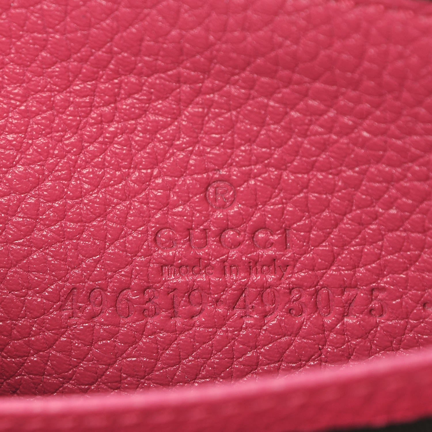 Gucci Grained Calfskin Logo Zip Around Card Case Box Pink Green 6 of 6