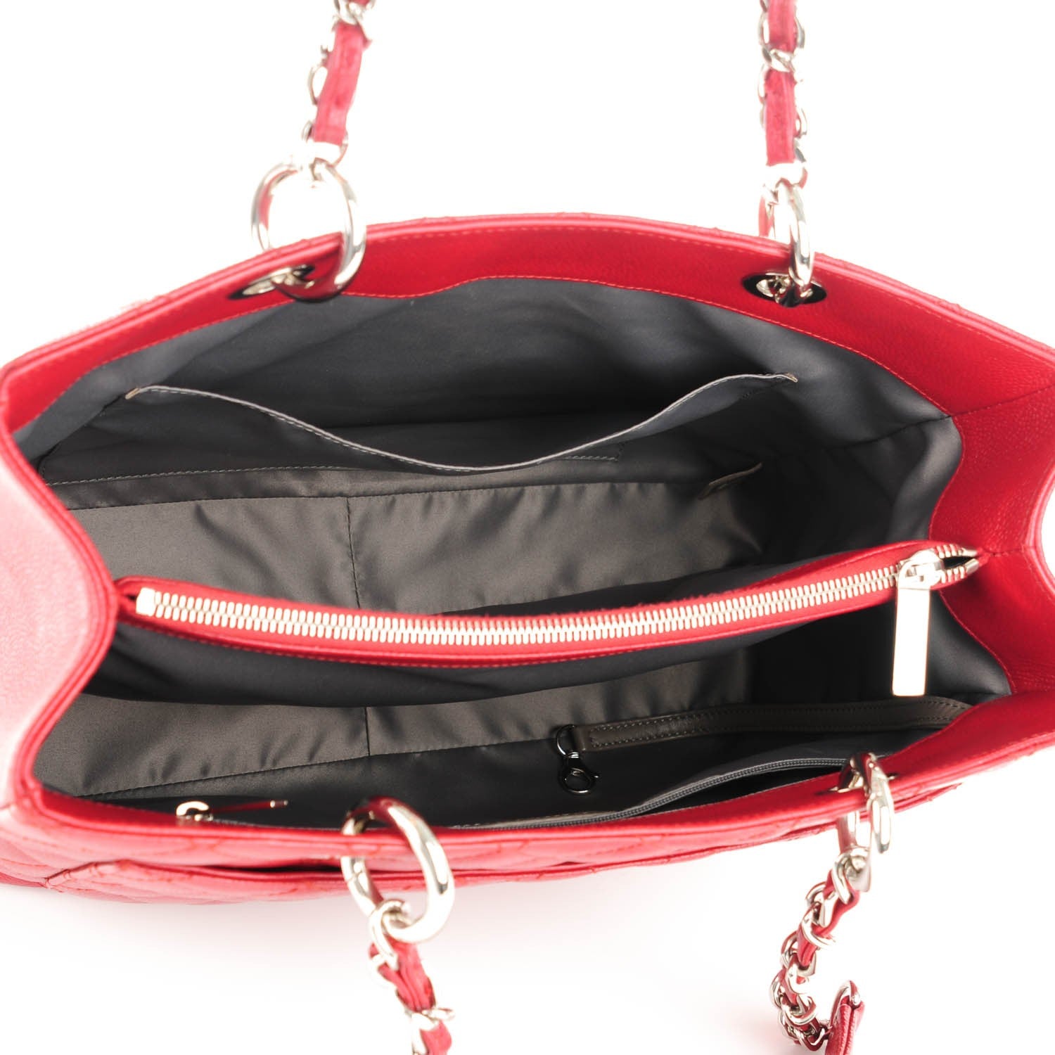 Chanel Caviar Quilted Grand Shopping Tote GST Red 5 of 7
