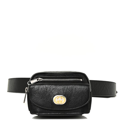 Gucci Fluffy Calfskin Mini Morpheus Belt Bag 90 36 Black 1 of 11