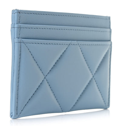 Chanel Lambskin Quilted Chanel 19 Card Holder Blue 3 of 11