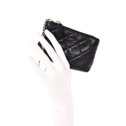 Chanel Lambskin Quilted Key Holder Case Black 2 of 7