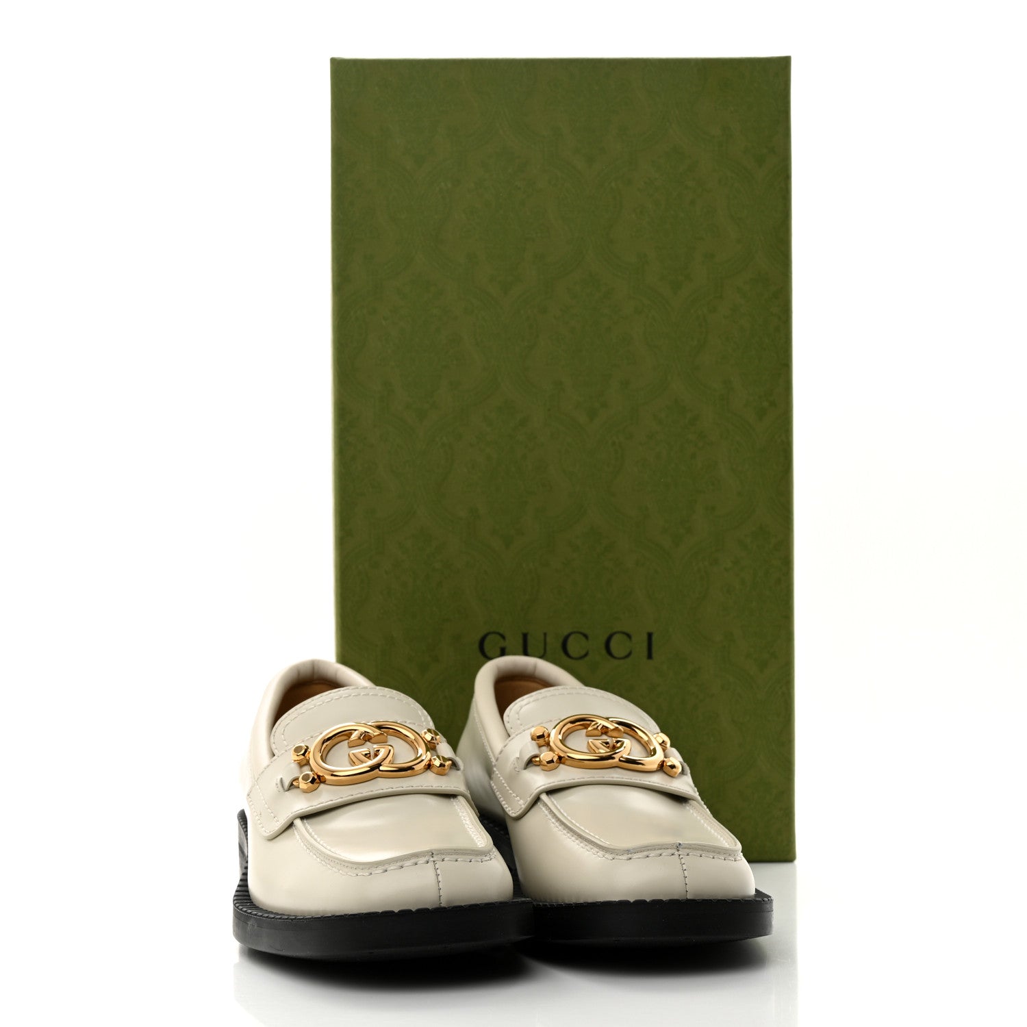 Gucci Spice Lux Nappa Samoa Interlocking G Loafers 36.5 Mystic White 9 of 9