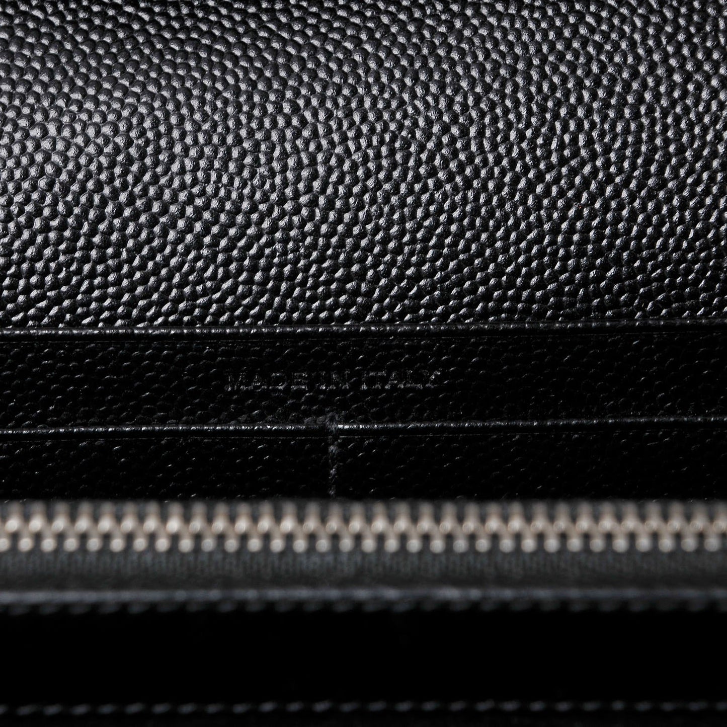 Grain De Poudre Matelasse Chevron Monogram Chain Wallet Black