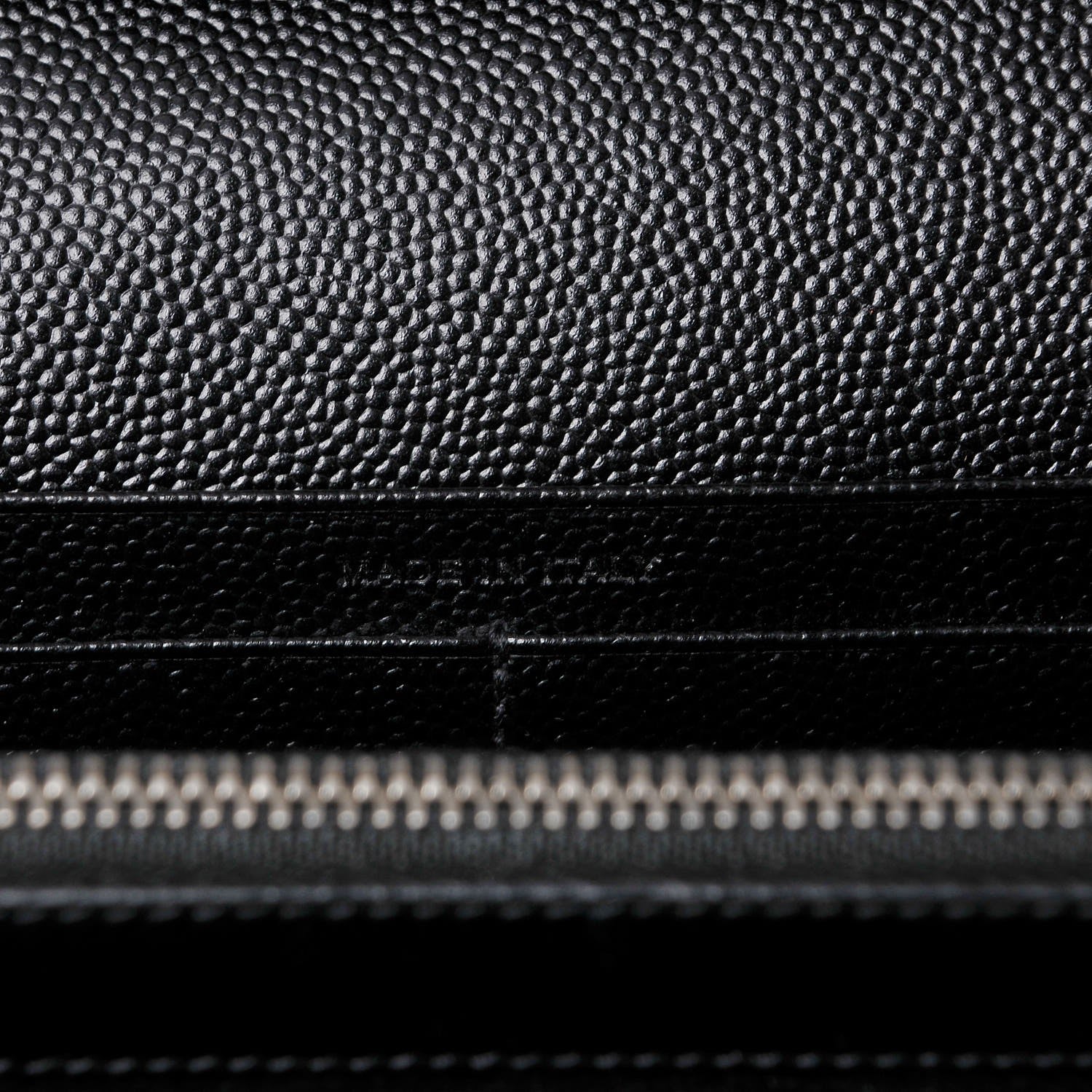 Saint Laurent Grain De Poudre Matelasse Chevron Monogram Chain Wallet Black 7 of 7
