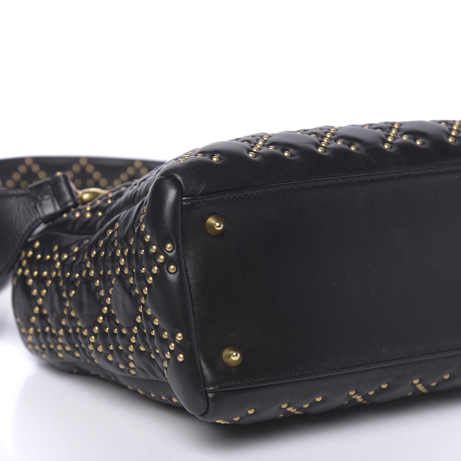 Christian Dior Calfskin Cannage Studded Medium Supple Lady Dior Black 11 of 12