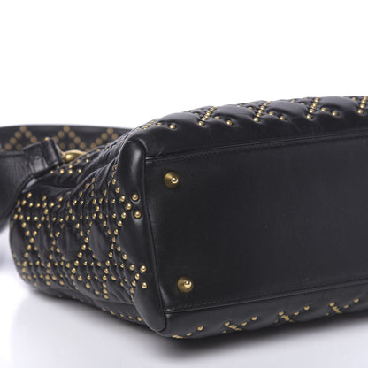 Christian Dior Calfskin Cannage Studded Medium Supple Lady Dior Black 11 of 12