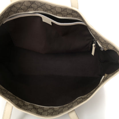 Gucci GG Supreme Monogram Large Zippered Shopping Tote Off White 5 of 9