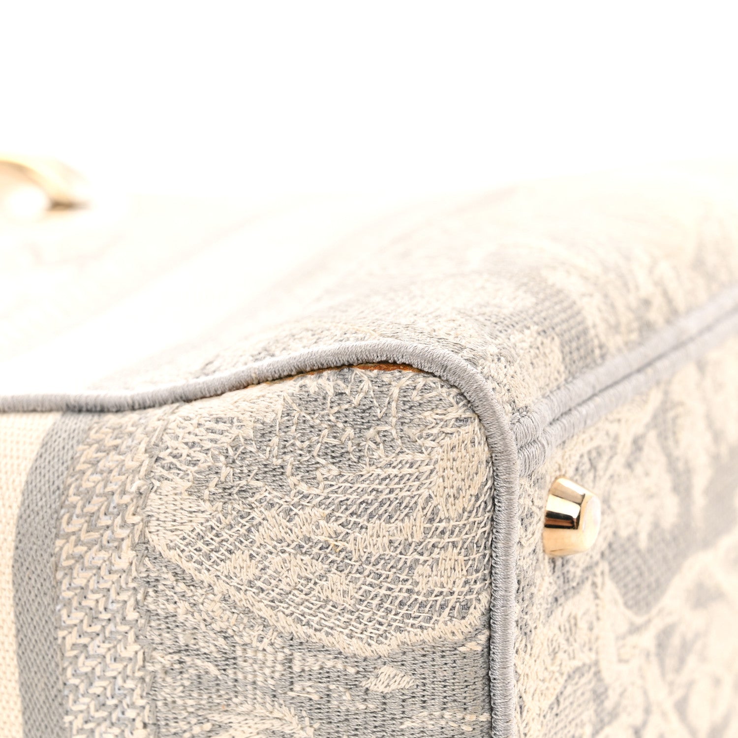 Christian Dior Canvas Toile De Jouy Reverse Embroidered Medium Lady D-Lite Gray 7 of 9