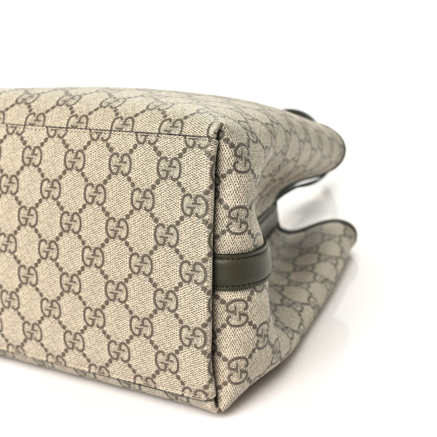 GG Supreme Monogram Emblem Large Tote Bag  Beige Green