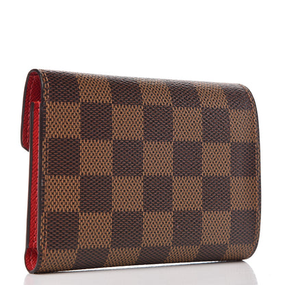 Louis Vuitton Damier Ebene Victorine Wallet Red 3 of 8