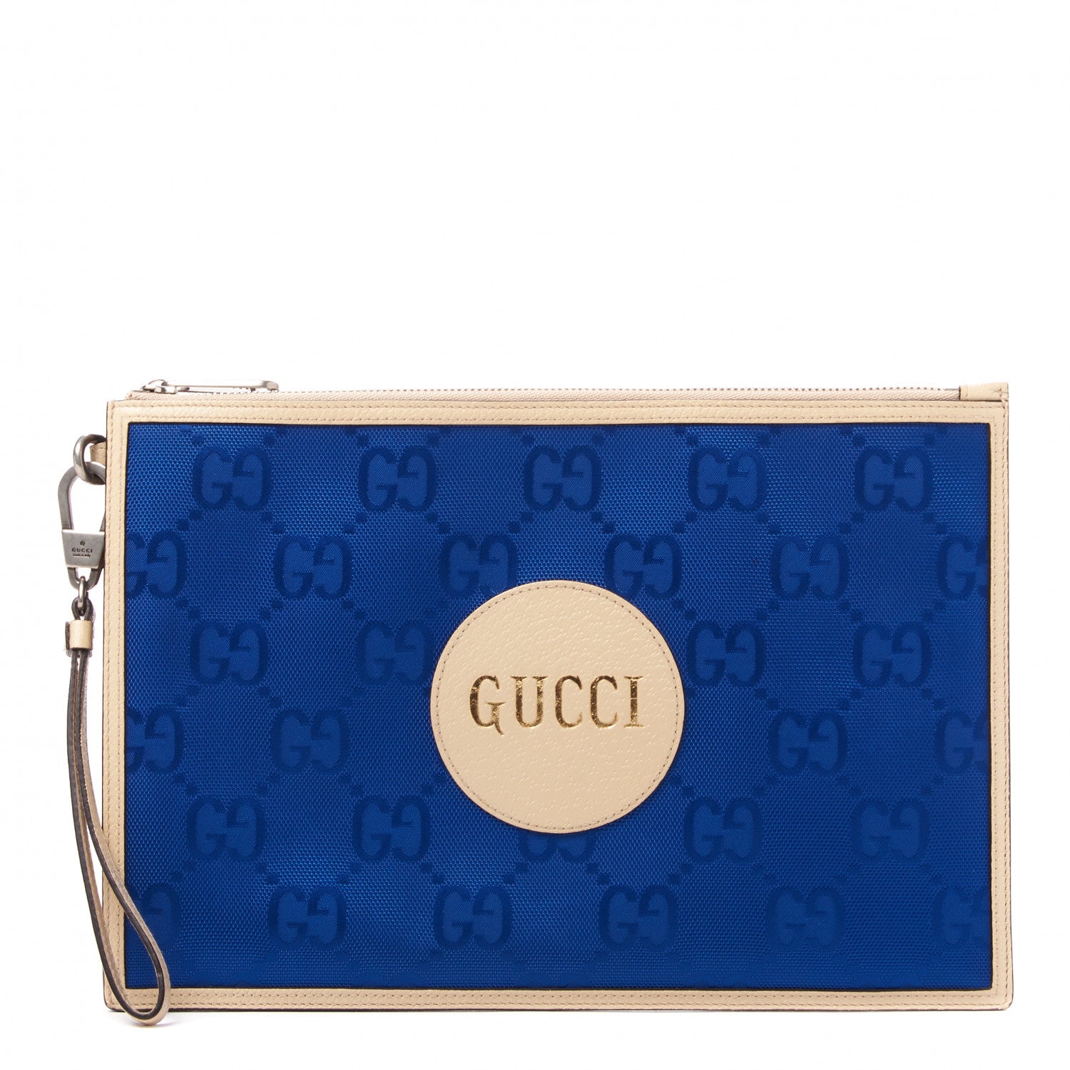 Gucci Econyl Nylon Monogram Off The Grid Zip Pouch Orient Blue New Plaster 1 of 7