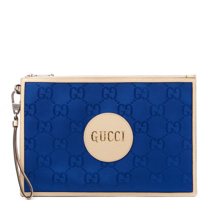 Gucci Econyl Nylon Monogram Off The Grid Zip Pouch Orient Blue New Plaster 1 of 7