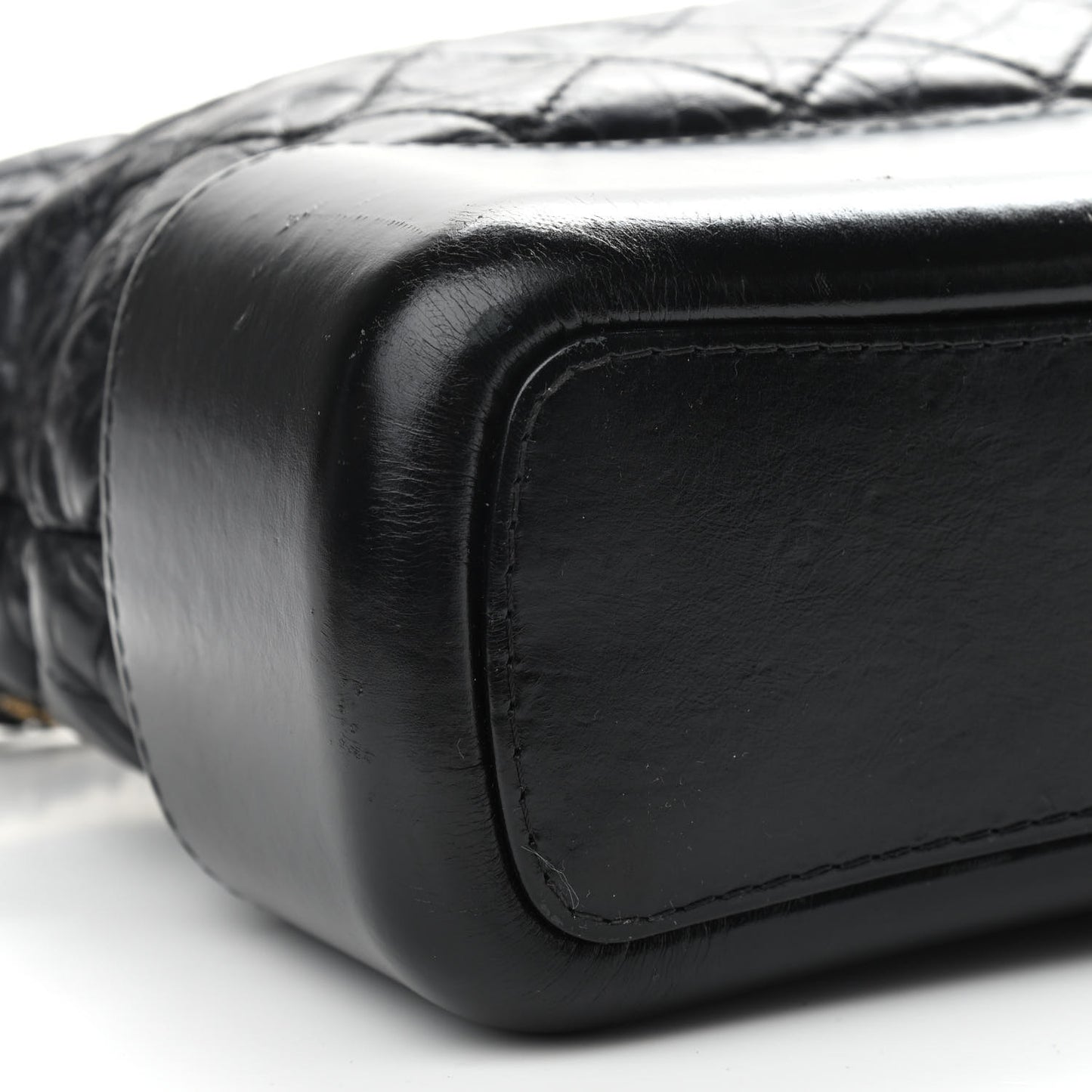 Aged Calfskin Quilted Medium Gabrielle Hobo Black