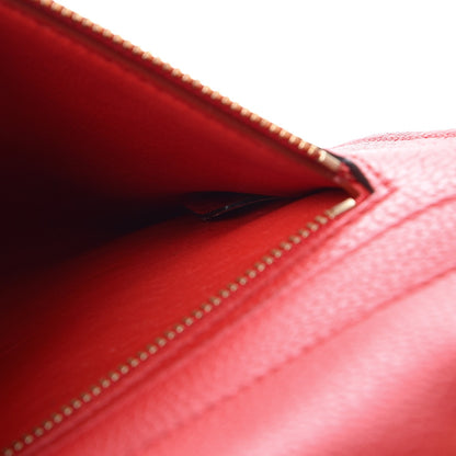 Celine Drummed Calfskin Suede Medium Trapeze Coquelicot 8 of 14
