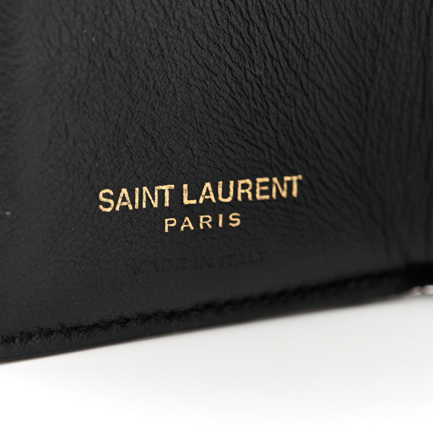Saint Laurent Grain De Poudre Matelasse Chevron Monogram Tiny Wallet Black 6 of 6