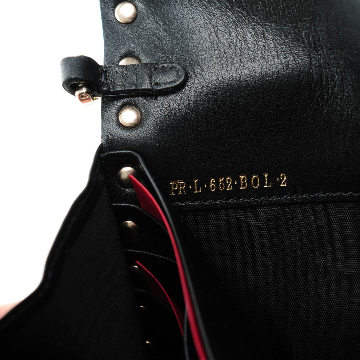 Vitello Small Rockstud Flap Wallet on Chain Black