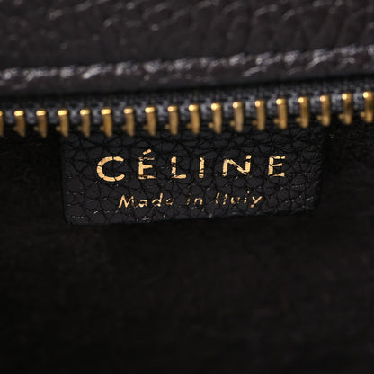 Celine Drummed Calfskin Nano Luggage Liquorice 5 of 13