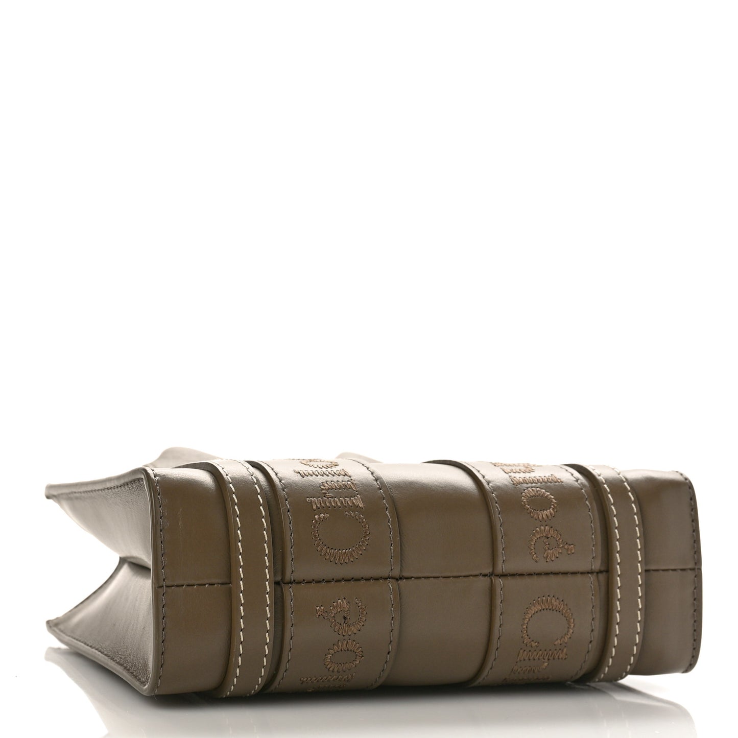 Calfskin Mini Woody Ribbon Tote Army Green