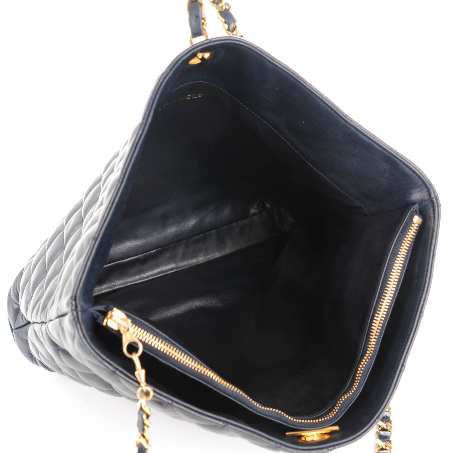 Chanel Lambskin Quilted Shoulder Bag Navy Blue 6 of 8