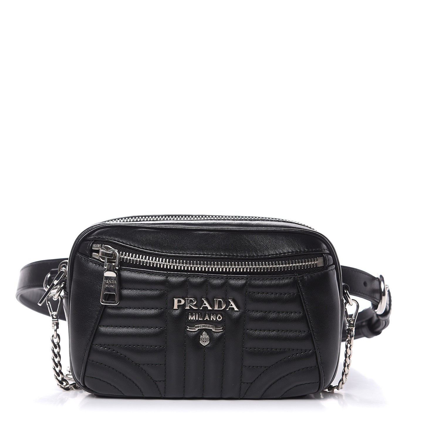Soft Calfskin Impunture Diagramme Belt Bag Black