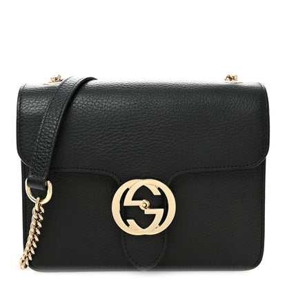 Gucci Dollar Calfskin Small Interlocking G Shoulder Bag Black 1 of 10