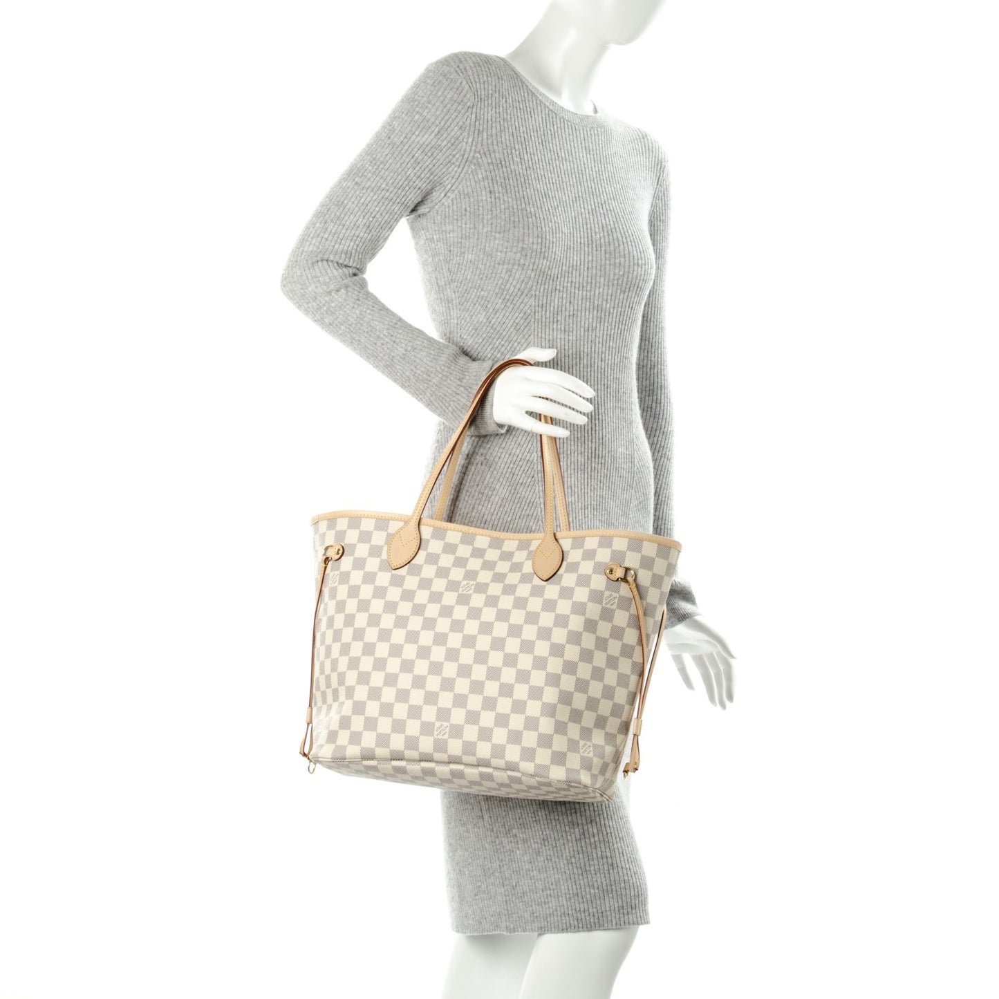 Damier Azur Neo Neverfull MM Rose Ballerine