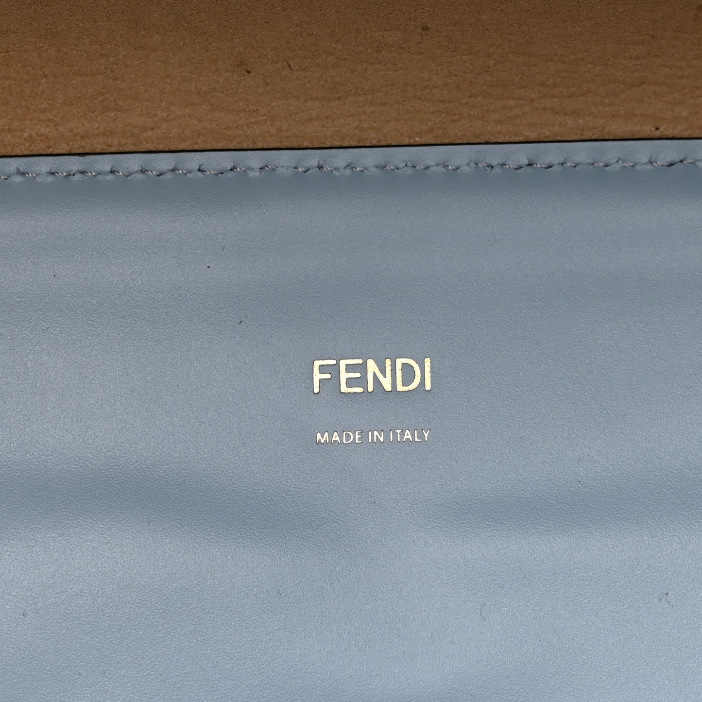 Vitello King Plexiglass Logo Embossed Medium Fendi Sunshine Shopper Tote Azzurro Baby